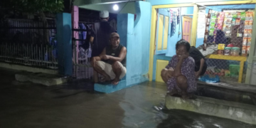 Kondisi banjir di wilayah Kabupaten Bima, Provinsi Nusa Tenggara Barat, pada Jumat (6/3). (Foto: Dok. BPBD Kabupaten Bima)