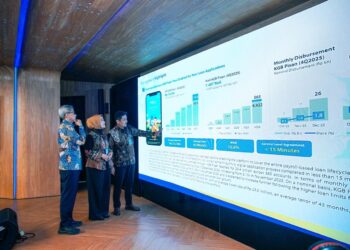 Secara konsolidasi, total aset bank bjb pada akhir 2025 tercatat sebesar Rp221,4 triliun. Penyaluran kredit termasuk pembiayaan mencapai Rp140,7 triliun, dengan kontribusi perusahaan anak sebesar Rp28,8 triliun dan bank only sebesar Rp111,9 triliun. Hal tersebut disampaikan dalam paparan kinerja Earning Call Full Year (FY) 2025 bank bjb, Senin, 16 Maret 2026 yang turut dihadiri oleh Direktur Keuangan bank bjb Hana Dartiwan, Direktur Korporasi dan UMKM bank bjb Mulyana, Direktur Konsumer dan Ritel bank bjb Nunung Suhartini serta Deputy Corporate Secretary bank bjb Sani Ikhsan Maulana.(Foto: Istimewa)