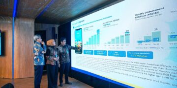 Secara konsolidasi, total aset bank bjb pada akhir 2025 tercatat sebesar Rp221,4 triliun. Penyaluran kredit termasuk pembiayaan mencapai Rp140,7 triliun, dengan kontribusi perusahaan anak sebesar Rp28,8 triliun dan bank only sebesar Rp111,9 triliun. Hal tersebut disampaikan dalam paparan kinerja Earning Call Full Year (FY) 2025 bank bjb, Senin, 16 Maret 2026 yang turut dihadiri oleh Direktur Keuangan bank bjb Hana Dartiwan, Direktur Korporasi dan UMKM bank bjb Mulyana, Direktur Konsumer dan Ritel bank bjb Nunung Suhartini serta Deputy Corporate Secretary bank bjb Sani Ikhsan Maulana.(Foto: Istimewa)