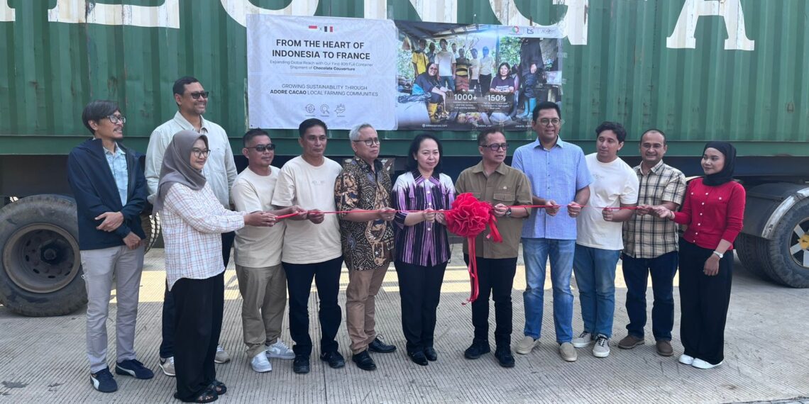 Pelepasan ekspor perdana produk olahan kakao dan cokelat ke Prancis tersebut dilakukan oleh PT Adore Rempah Indonesia (Adore) pada Sabtu, 18 April 2026.(Foto: Dok. Kemenperin)