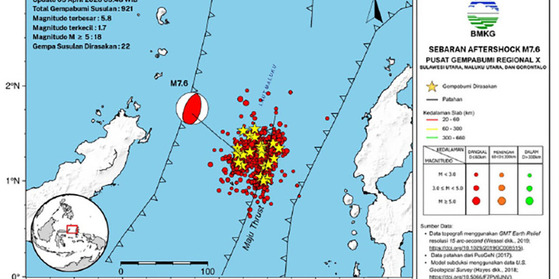 Gempa Sulut dan Malut.(Image: Kementerian ESDM)