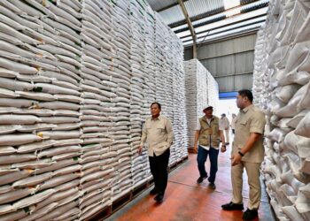 Presiden Prabowo Subianto cek gudang Bulog di Magelang, Sabtu (18/4/2026>(Foto: Setkab)