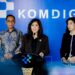 Menkomdigi Meutya Hafid didampingi Dirjen Pengawasan Ruang Digital Alexander Sabar dan Dirjen Komunikasi Publik dan Media Fifi Aleyda Yahya memberikan keterangan dalam konferensi pers di Kantor Kementerian Komdigi, Jakarta Pusat, Selasa (14/04/2026). Foto: DRA/Komdigi