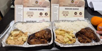 Salah satu menu makanan jamaah haji yang bervariasi setiap waktu.(Foto: Dok. Kemenhaj)