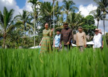 Menteri Pariwisata Widiyanti Putri Wardhana meninjau Bali Spirit Festival 2026 di Puri Padi & Yoga Barn, Ubud, Gianyar, Bali, Minggu (19/4/2026).(Foto: Kemenpar)