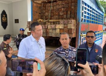 Perdagangan kayu ilegal.(Foto: Humas Kemenhut)