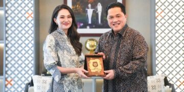 Menpora RI Erick Thohir bertemu dengan Gubernur Maluku Utara Sherly Tjoanda Jumat (17/4/2026) pagi guna memperkuat sinergi pengembangan olahraga di daerah.(Foto:Istimewa)
