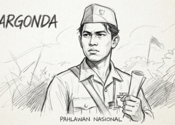 Sketsa Pahlawan Nasional Margonda.(AI)