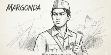 Sketsa Pahlawan Nasional Margonda.(AI)