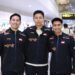 Hendra Setiawan (tengah) bersama pasangan ganda putra Indonesia, Sabar Karyaman Gutama (kakan) dan Moh Reza Pahlevi Isfahani.(Foto: Humas PBSI)