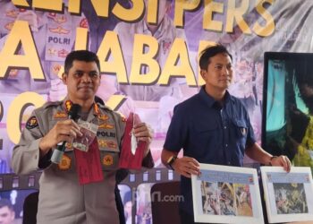 Keterangan pers Ditreskrimsus Polda Jabar terkait pengungkapan sindikat praktik tambang emas ilegal beromzet Rp.5 miliar di kawasan Bukit Pongkor, Kabupaten Bogor.(Foto:Istimewa).