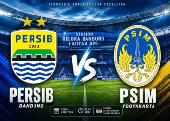 Laga Persib Bandung VS PSIM Yogyakarta di Stadion GBLA dijaga ketat polisi.(Foto:Istimewa).