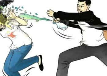 Ilustrasi aksi penyiraman air keras.(Foto:Istimewa).