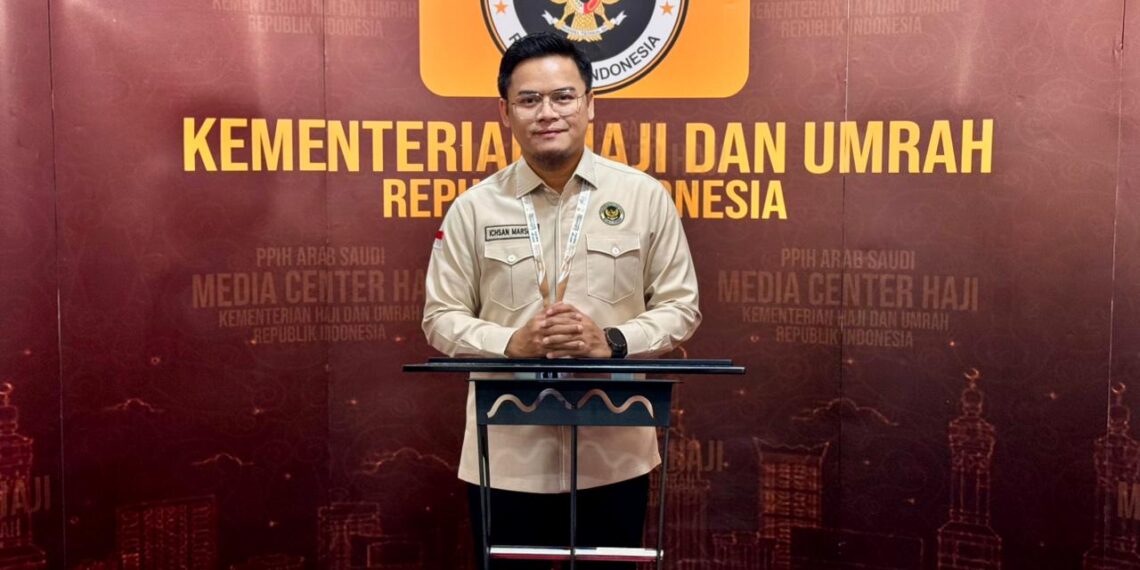 Juru Bicara Kementerian Haji dan Umrah RI, Ichsan Marsha menjelaskan jemaah meninggal.(Foto: Humas Kemenhaj)
