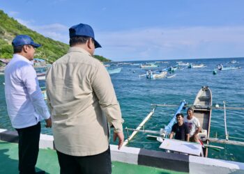 Presiden Prabowo Subianto hadir langsung meninjau Kampung Nelayan Merah Putih Leato Selatan pada Sabtu (09/05/2026).(Foto: Setneg)