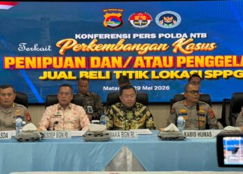 Wakil Kepala BGN, Sony Sonjaya, dalam konferensi pers bersama Polda NTB dan Polres Lombok Timur di Ruang Rupatama Polda NTB, Jumat (29/5).(Foto: Humas BGN)