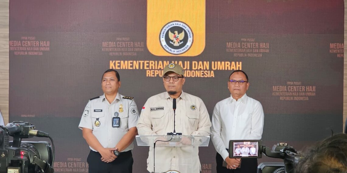 Sekretaris Ditjen Bina Penyelenggaraan Haji dan Umrah Kemenhaj, Rizka Anungnata membeberkan terkait haji nonprosedural.(Foto: Humas Kemenhaj)