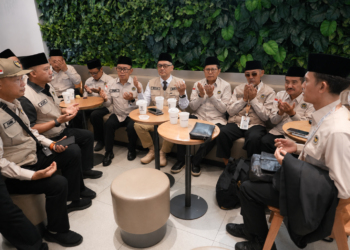 Pendamping haji 2026 resmi dilepas Menteri Haji dan Umrah Republik Indonesia, Moch. Irfan Yusuf, di Terminal 3 Bandara Internasional Soekarno-Hatta, Selasa (12/5/2026). (Foto: Dok. Kemenhaj)