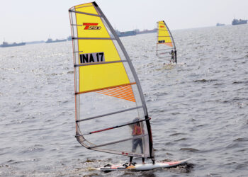Kejuaraan Indonesia Regatta I Kejuaraan Nasional (Kejurnas) Tahun 2026 berlangsung di Indonesia National Sailing Center, Pantai Ancol Barat, Jakarta Utara, Kamis (8/5/2026).(Foto: Dok. KONI)