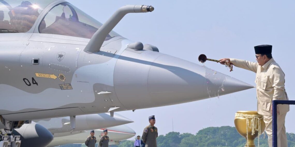 Pesawat Rafale dan Presiden Prabowo Subianto.(Foto: Setneg)