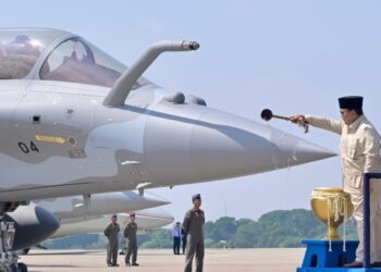 Pesawat Rafale dan Presiden Prabowo Subianto.(Foto: Setneg)