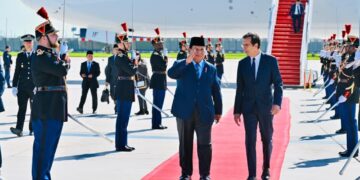 Presiden Prabowo Subianto tiba di Paris Prancis.(Foto: Setkab)