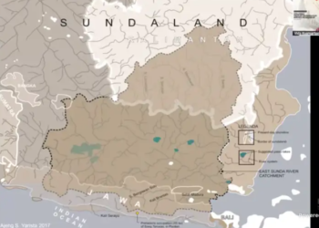 Sungai purba di kawasan Paparan Sunda diduga menjadi jalur mobilitas utama manusia modern awal ketika bermigrasi di Asia Tenggara pada masa prasejarah.(Image: BRIN)