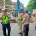 Jalan Raya Lenteng Agung, Jagakarsa, Jakarta Selatan, mengalami amblas pada Jumat (29/5/2026) diduga berkaitan dengan fenomena sinkhole.(Foto: Korlantas Polri)