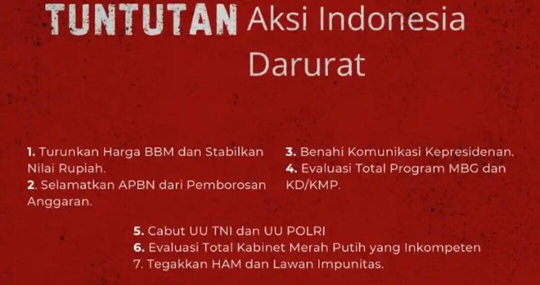 Tujuh tuntutan mahasiswa dalam aksi unjukrasa di depan Gedung DPRD Jawa Barat.(Foto:Istimewa).