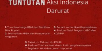 Tujuh tuntutan mahasiswa dalam aksi unjukrasa di depan Gedung DPRD Jawa Barat.(Foto:Istimewa).
