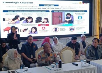 Keterangan pers Kapolda Jawa Barat, Irjen Pol. Rudi Setiawan dalam kasus penyekapan dan penganiayaan sadis, dihadiri Gubernur, Dedi Mulyadi dan Dirut RSHS, Rachim Dinata Marsidi, di Mapolda Jawa Barat, Jum'at (26/06/2026).