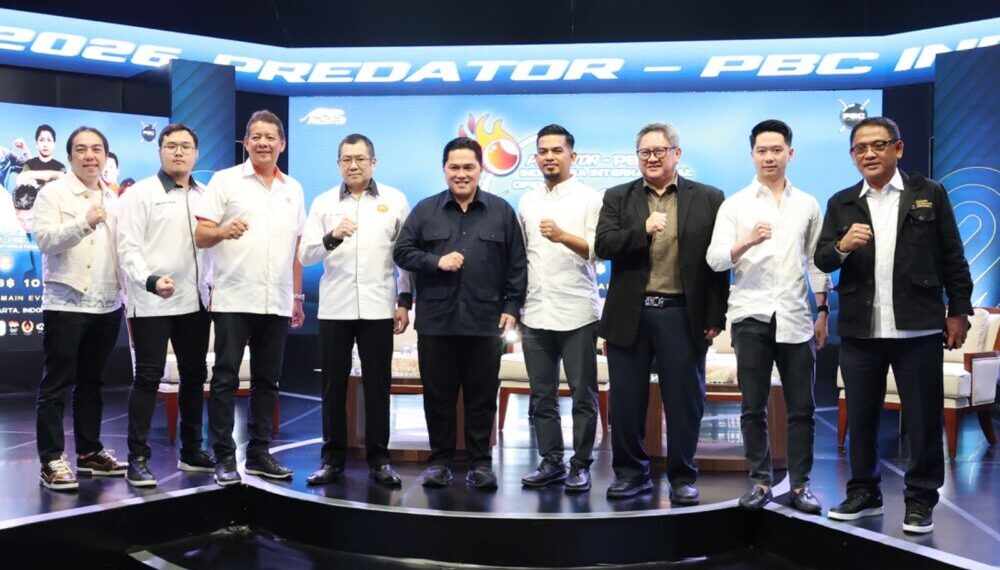 PB. POBSI menggandeng Predator dan Pro Billiard Center (PBC) gelar konferensi pers kejuaraan Indonesia International Open (IIO) Tahun 2026, pada Kamis 4 Juni 2026, di MNC Conference Hall, Kebon Sirih, Jakarta.(Foto: Humas KONI Pusat)
