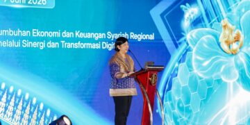 Deputi Gubernur Senior Bank Indonesia, Destry Damayanti, saat membuka Festival Ekonomi Syariah (FESyar) Sumatera 2026 di Palembang (5/6).(Foto: Humas Bank Indonesia)