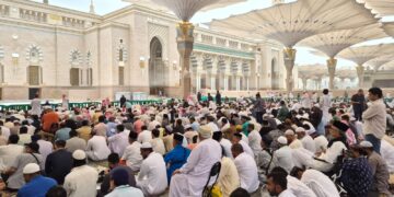 Jamaah haji di Masjid Nabawi Madinah.(Foto: Dok. Humas Kemenhaj)
