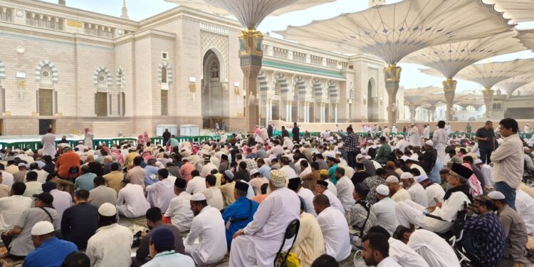 Jamaah haji di Masjid Nabawi Madinah.(Foto: Dok. Humas Kemenhaj)