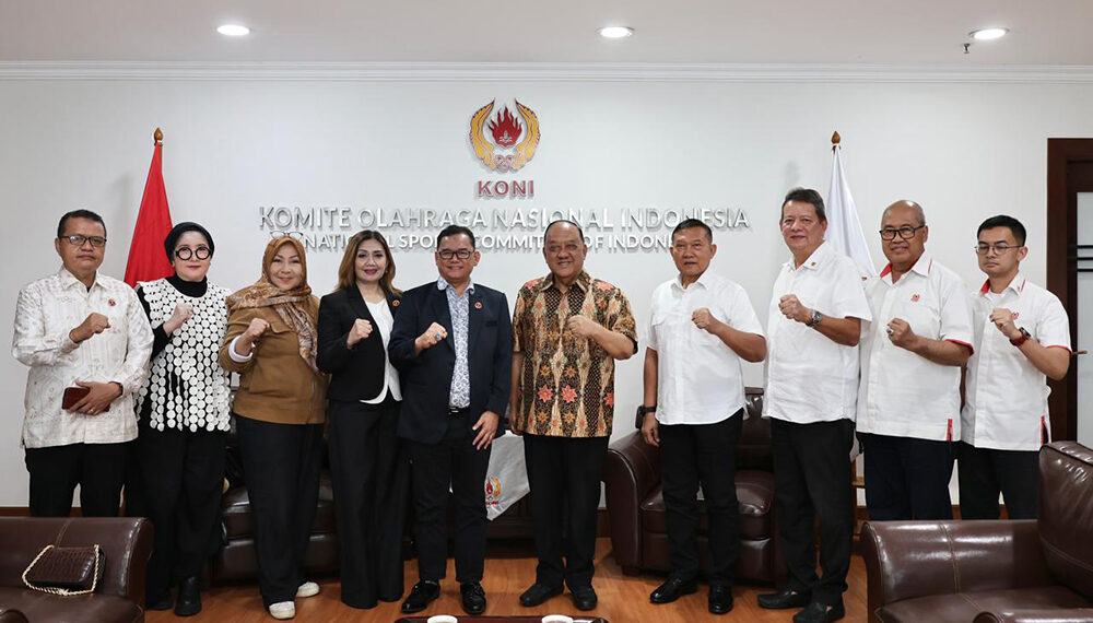 Ketua Umum Komite Olahraga Nasional Indonesia (KONI) Pusat Letjen TNI Purn Marciano Norman menerima Pengurus Besar Asosiasi Bola Tangan Indonesia (PB ABTI).(Foto: KONI Pusat)