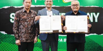 Kemenpora RI bersama PT Nestle Indonesia menjalin kolaborasi untuk memperkuat sinergi melalui penandatanganan Nota Kesepahaman peningkatan prestasi dan industri olahraga di tanah air. (foto:Andre/kemenpora.go.id)