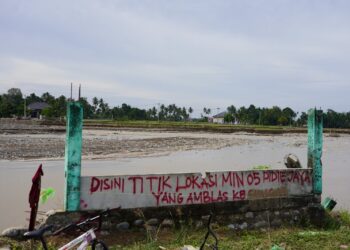 Madrasah Ibtidaiyah Negeri (MIN) 5 Pidie Jaya Aceh yang hilang diterjang banjir pada akhir November 2025.(Foto: Dok. Humas Kemenag)
