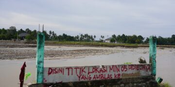 Madrasah Ibtidaiyah Negeri (MIN) 5 Pidie Jaya Aceh yang hilang diterjang banjir pada akhir November 2025.(Foto: Dok. Humas Kemenag)