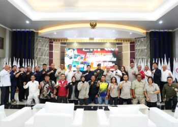 Menpora RI Erick Thohir menghadiri pembukaan Rakernas Persatuan Judo Seluruh Indonesia (PJSI) tahun 2026 di Aula Prakasa Mako Divisi Infanteri 1 Kostrad Cilodong, Depok, Jawa Barat (Jabar), Senin (29/6) pagi.(foto:raiky/kemenpora.go.id)