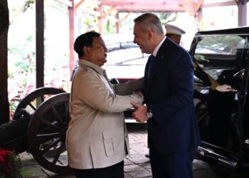Menteri Luar Negeri (Menlu) Republik Türkiye Hakan Fidan menemui Prabowo Subianto di Hambalang, Jawa Barat, Rabu (03/06/2026).(Foto: Setneg)