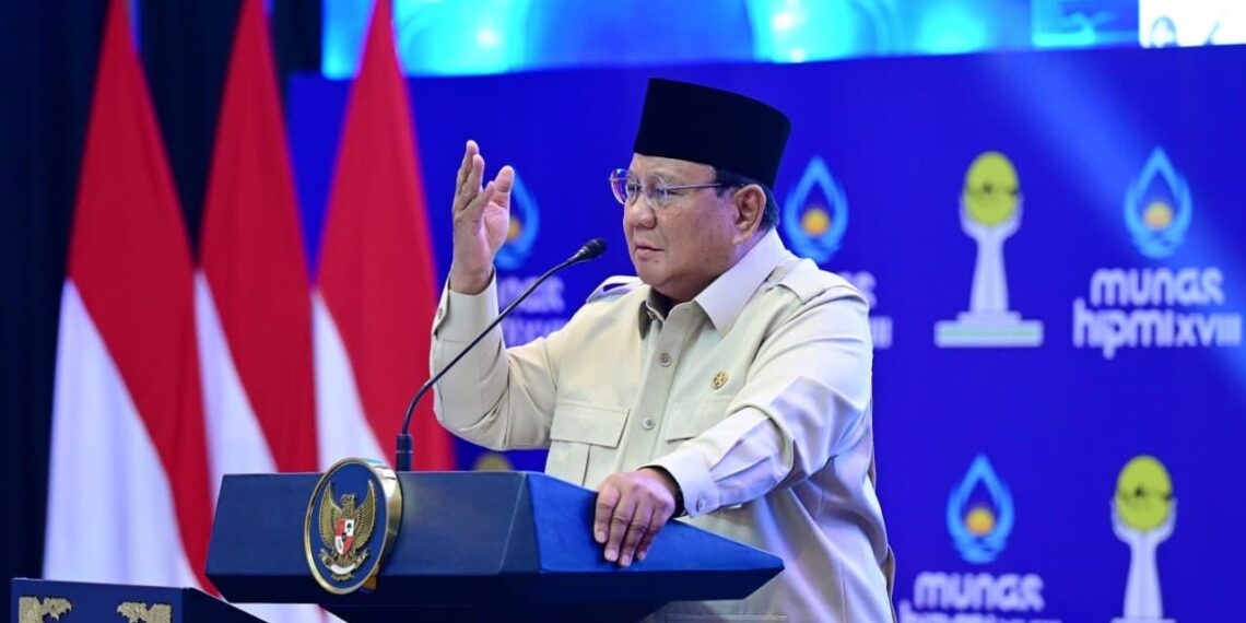 Presiden Prabowo Subianto di Munas HIPMI di Bandar Lampung Rabu 10 Juni 2026.(Foto: Dok. Sekretariat Negara)