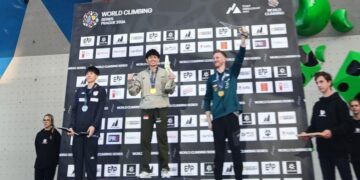 Atlet panjat tebing Putra Tri Ramadani berhasil menjadi atlet tanah air pertama mendapatkan medali emas panjat tebing nomor lead di World Climbing Series seri Praha 2026, Ceko, Senin (8/6) dini hari WIB. (foto:dok/FPTI)