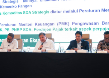 Menko Perekonomian Airlangga Hartarto bersama jajaran menggelar Konferensi Pers terkait Persiapan Operasional PT Danantara Sumberdaya Indonesia (DSI) di Wisma Danantara Jakarta, Minggu (31/5/2026).(Foto: Kemenko Perekonomian)