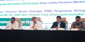 Menko Perekonomian Airlangga Hartarto bersama jajaran menggelar Konferensi Pers terkait Persiapan Operasional PT Danantara Sumberdaya Indonesia (DSI) di Wisma Danantara Jakarta, Minggu (31/5/2026).(Foto: Kemenko Perekonomian)