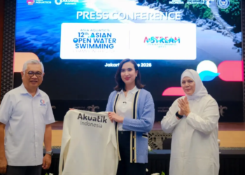 Menteri Pariwisata (Menpar) Widiyanti Putri Wardhana dalam konferensi pers 12th Asian Open Water Swimming Championship 2026 di Balairung Soesilo Soedarman, Jakarta, Kamis (4/6).(Foto: Humas Kemenpar)