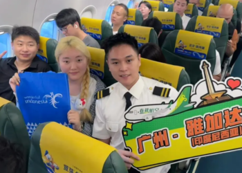 Penumpang Spring Airlines.(Foto: Dok. Kemenpar)