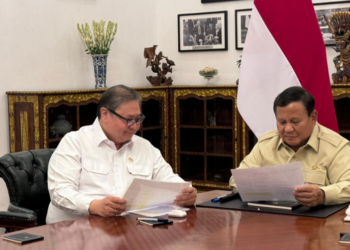 Presiden Prabowo Subianto dan Menko Perekonomian Airlangga Hartarto.(Foto: Kemenko Perekonomian)