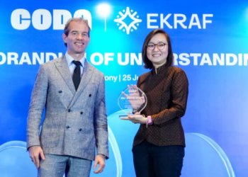 Wakil Menteri Ekonomi Kreatif, Irene Umar, menghadiri penandatanganan Nota Kesepahaman (MoU) antara Kementerian Ekonomi Kreatif/Badan Ekonomi Kreatif (Ekraf) dengan Coda Indonesia, Jakarta, Kamis (25/6/2026).(Foto: Humas Kemenekraf)