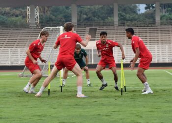 Persiapan matang dilakukan Timnas Indonesia jelang laga kedua FIFA Matchday 2026 lawan Mozambik di Stadion Utama Gelora Bung Karno, Jakarta, pada Selasa (9/6) besok. (foto:bagus/kemenpora.go.id)